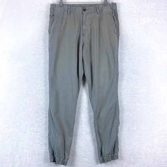 Bear Bottom Pants Mens L Tall Gray Pull On Elastic Waist Chino Preppy Classic