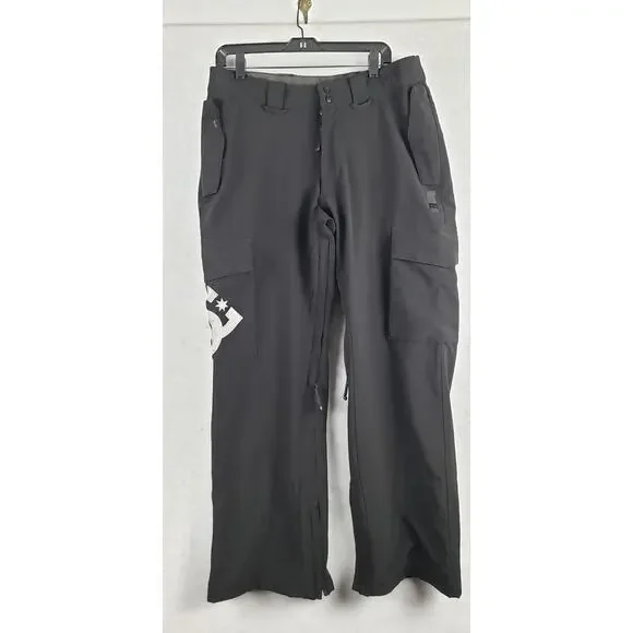 DC Men's M Winter Snow Pants Black White Logo Snowboarding Ski Cargo Vented‎