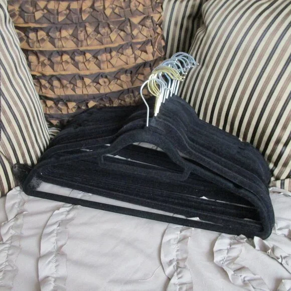 lot of velvet flocked hangers