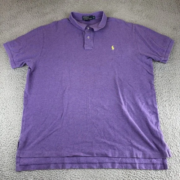 Polo by Ralph Lauren Polo Shirt Mens Xl Purple Short Sleeve Preppy Casual Vtg