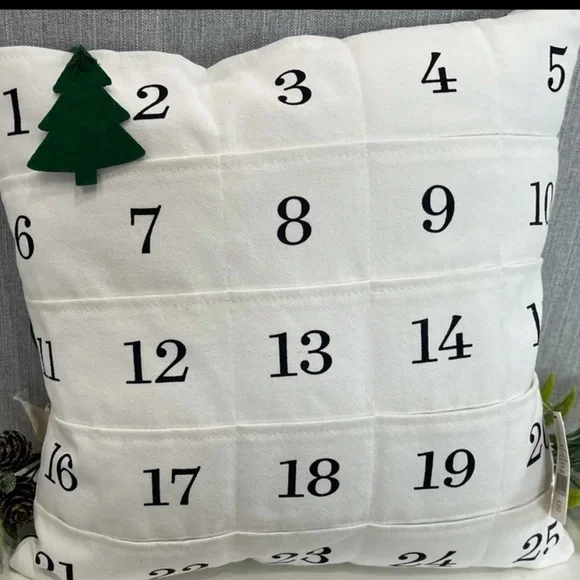 New Christmas advent calendar reversible pillow