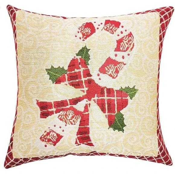 Christmas Pillow Covers Square 18''x18'' Cushion Elements Candy‎ Cane
