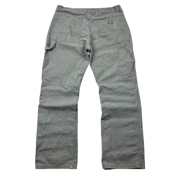 Dickies Carpenter Pants Men 36x32 Gray Canvas Workwear Utility Distressed Faded