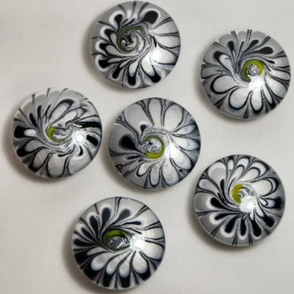 Hand Crafted Cabinet Door Knobs Hand Painted Flowers Black Silver White Yellow