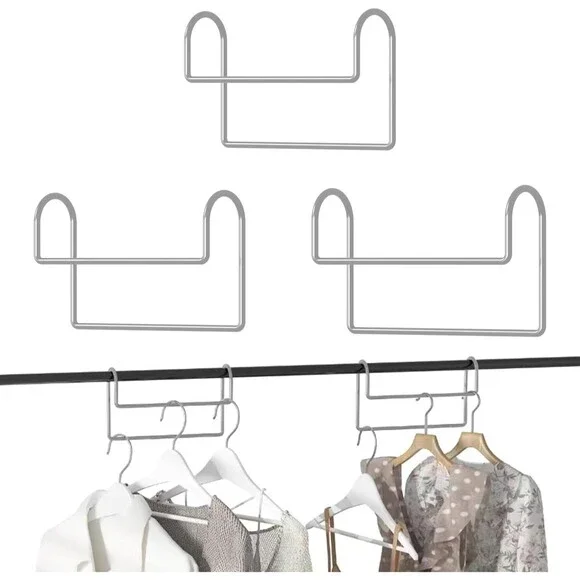 3 Pack 8 In Space Saving Hangers For Clothes Closet Organizer