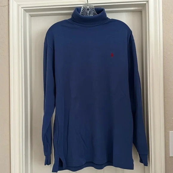 POLO RALPH LAUREN men’s blue turtleneck, Medium