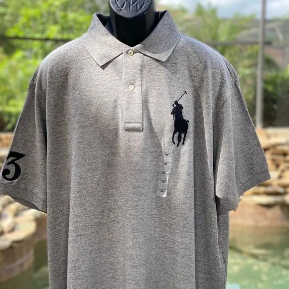 Polo Ralph Lauren Big Pony‎ Gray Polo Shirt Men's Large New with Tags