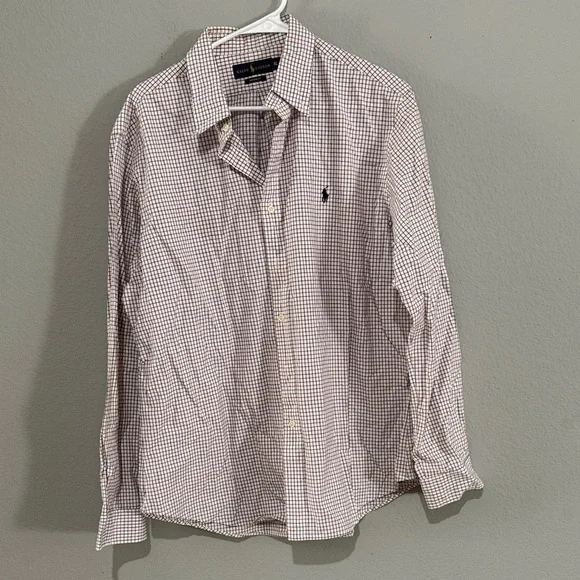 Polo by Ralph Lauren Men's white red and black Checkered Shirt