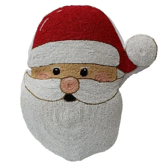 New Beaded Santa Claus Christmas Decorative Christmas Pillow 14