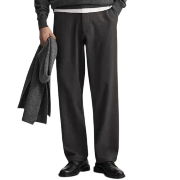 Zara Men’s Dress Pants Relaxed Fit Straight Leg Charcoal Gray Size Medium
