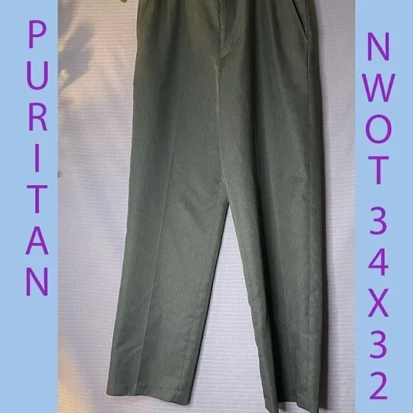 NWOT PURITAN 34X32 MENS GRAY DRESS PANTS