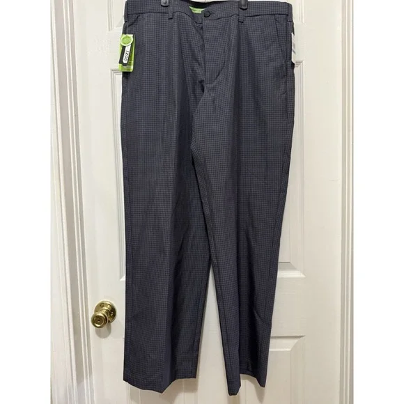 Izod PerformX Men's Golf Pants‎ 36x30 Gray Black Print Flat Front Stretch NWT