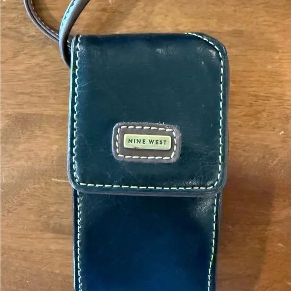 Nine West Black and Brown Leather Wristlet Holster