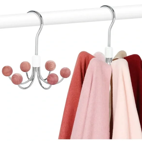 NWT Rotating Hook Hanger with Cedar Balls for multipurpose closet storage