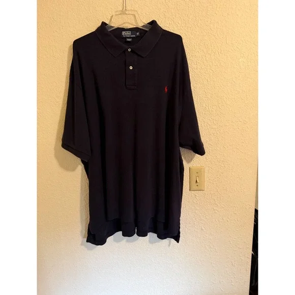 Polo Ralph Lauren Mens 3XB Big Navy Blue Short Sleeve Cotton Polo Shirt Red Pony