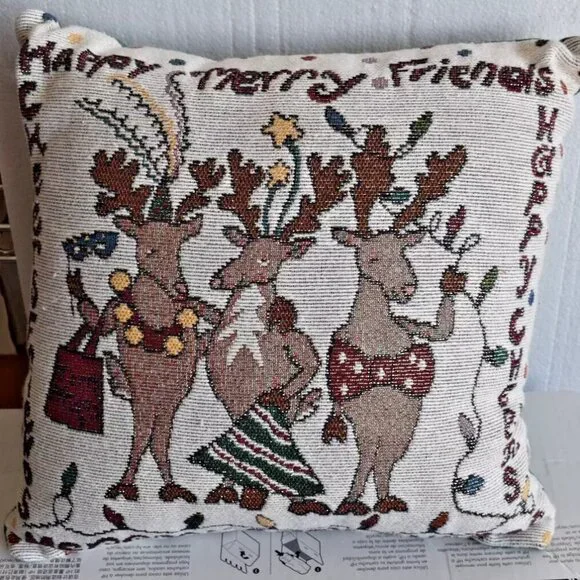 Reindeer Embroidered Throw - 11