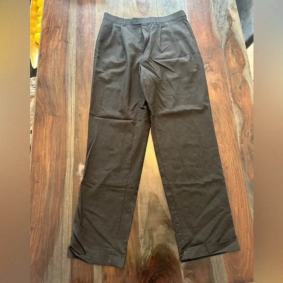 Ralph Lauren Black Dress Pants with Straight-Leg Cut