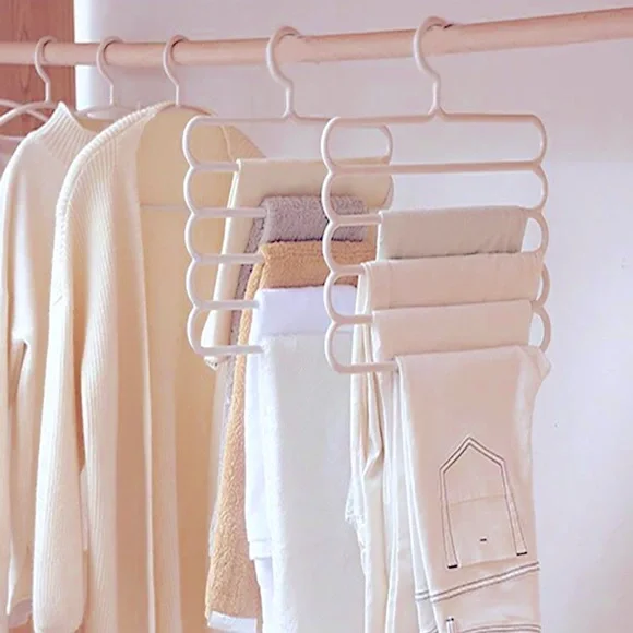 15Pcs White Multifunctional Closet Hanger, Anti-slip Multiple Trousers Layers