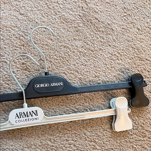 Giorgio Armani Collezioni Pant Hangers Gray and Black Set 2 Piece Vintage