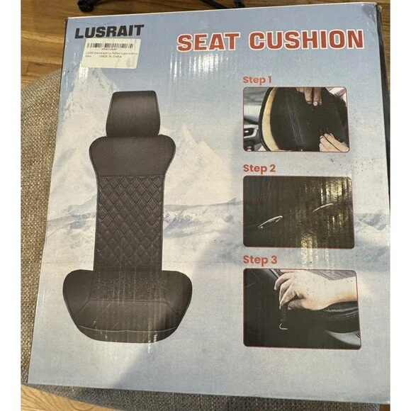 New Lusrait Black Seat Cushion Chair Cover PU Leather