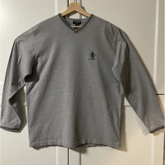 POLO RALPH LAUREN‎ Vintage MEN'S LONG SLEEVE Henley gray size LG