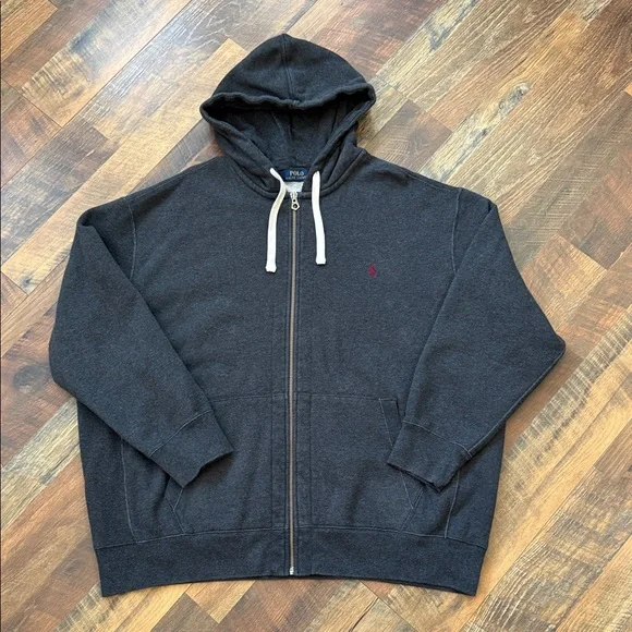 Polo Ralph Lauren Full Zip Hoodie Charcoal Gray 3XB Big & Tall