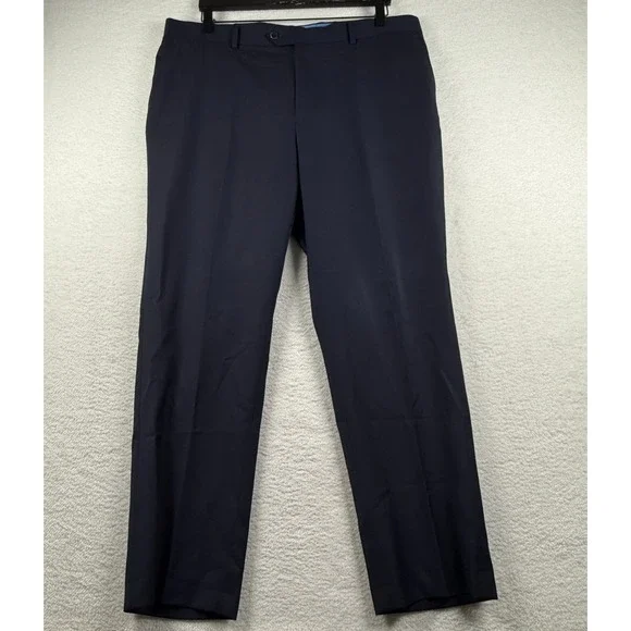 Equilibrio Milano Dress‎ Pants Mens 38S Blue Wool Tailored Fit Formal Business