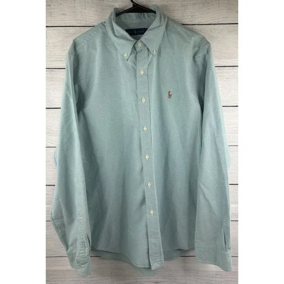 Polo Ralph Lauren Classic Fit Oxford Shirt Mens XL‎ Button Up Aegean Blue