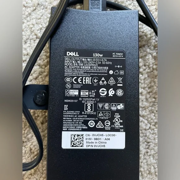 Dell 130W AC Power Adapter Charger HA130PM130 4.5mm Small Barrel