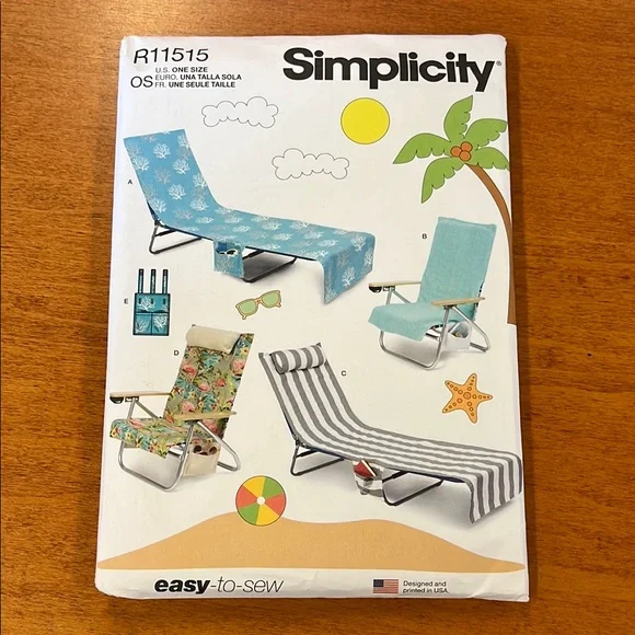 Simplicity Easy-to-Sew Chair Covers R11515 Complete, UNCUT.