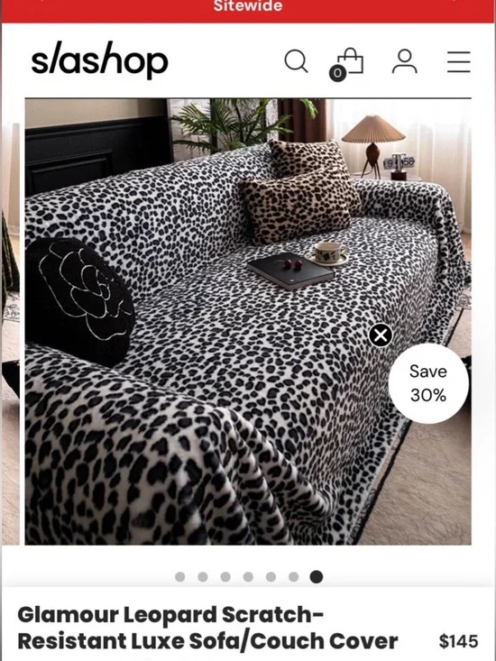 Luxe Snow Leopard Sofa Cover -