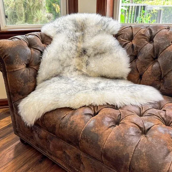 New Premium Genuine Sheepskin Rug White Grey Real Australia Sheepskin Natural