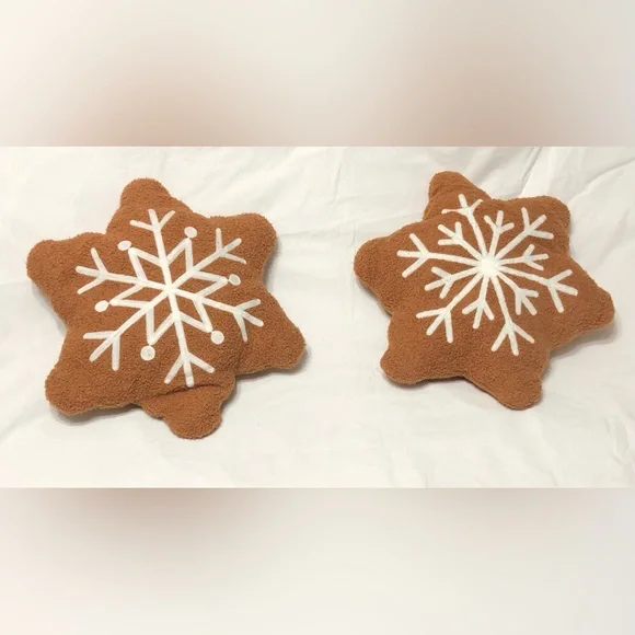 Snowflake Brown Cushions pillow 17”L X 17”L