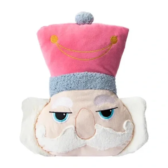 Pink Nutcracker Head Christmas Throw Pillow Decor