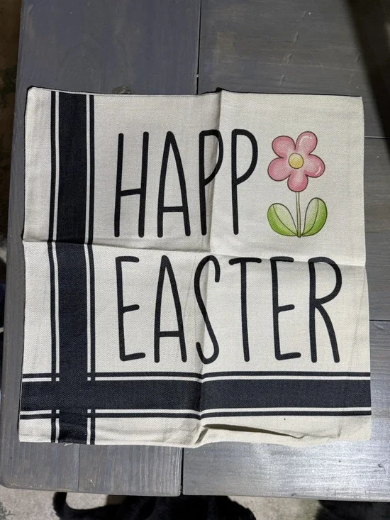 Happy Easter Floral Bunny Spring Easter Throw Pillow Cover Holiday Home Decor