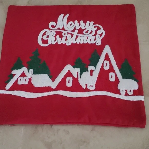 2D Merry Christmas Pillow Cover