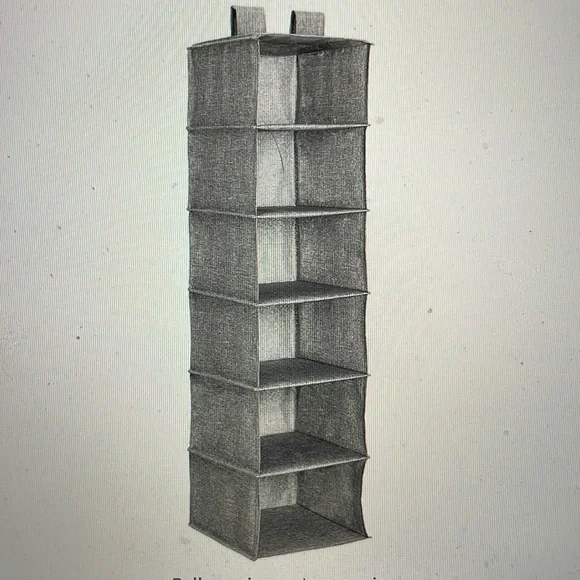 Amazon Basics Hanging Closet Shelf 6 Tier Heather Grey
