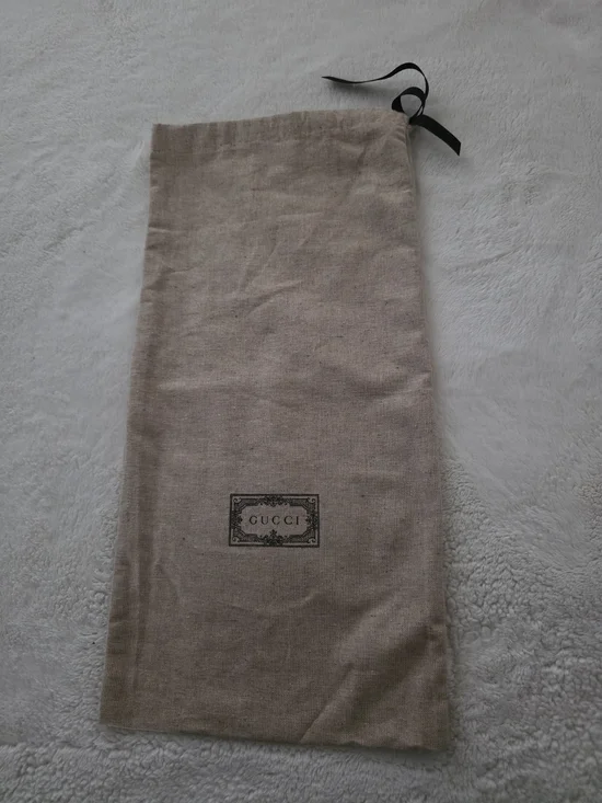 Gucci Beige Dust Bag with Black Drawstring – Vintage Logo Storage Pouch