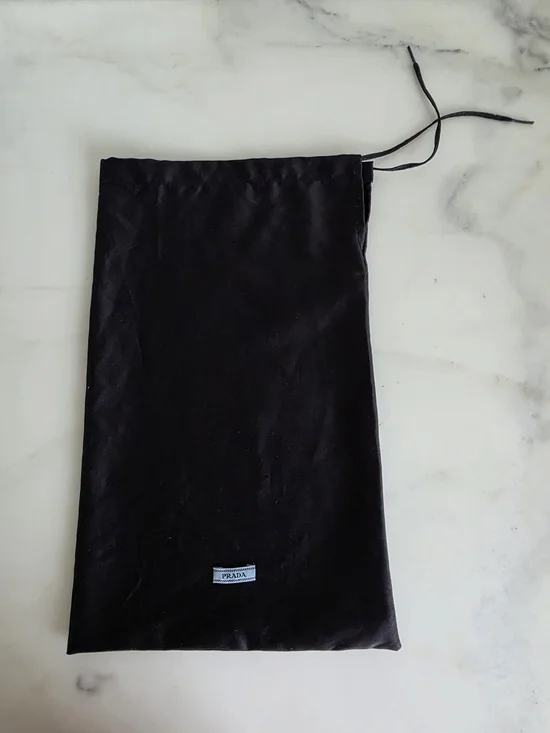 Prada Black Drawstring Dust Bag Medium Pouch Authentic 9x14