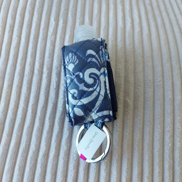 Navy Floral Hand Sanitizer Keychain Holder Vera Bradley Blue