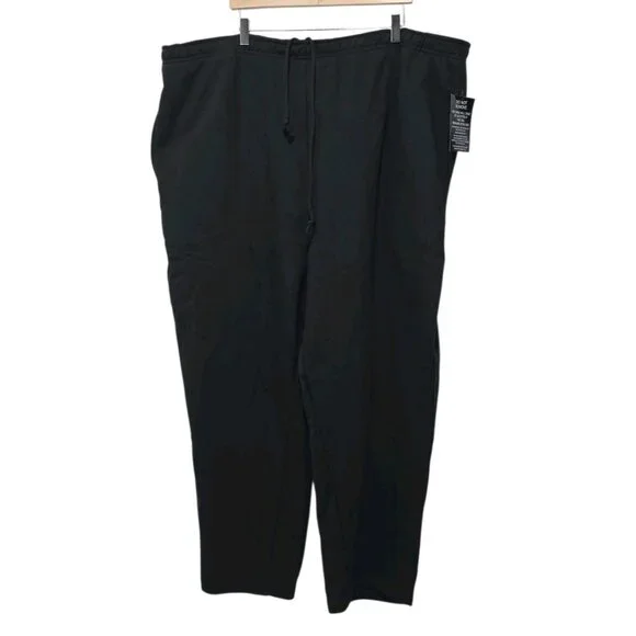King Size Black Fleece Open-Bottom Sweatpants Men's 4XL (48-50 Waist) 31