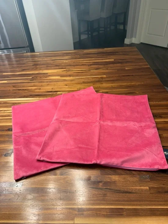 Plush Pink Decorative Throw Pillow Covers - Set of 2
