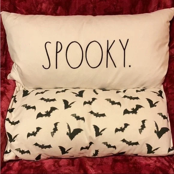 1 Rae Dunn double sided Spooky Bats pillow *FIRM PRICE*