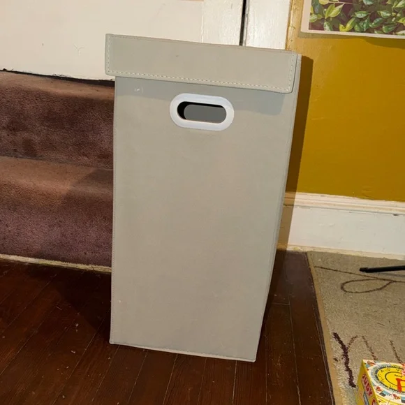 Gray Clothes Bin with Handle