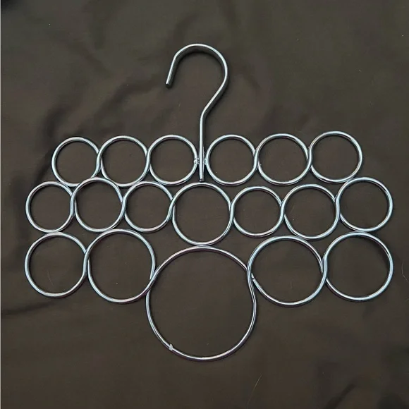 Scarf Belt Hanger Closet Organizer Silver Metal NEW
