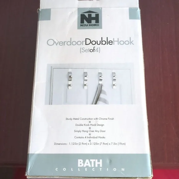 Overdoor double hook (set of 4)