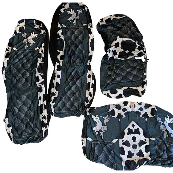 🆕 cow print car interior seat covers