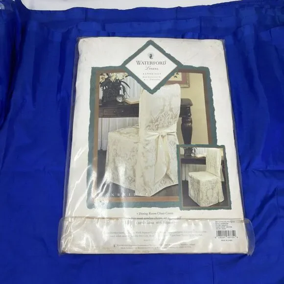 Waterford Linens Banbridge Pearl Color Dining Room Armless Chair Cover 42