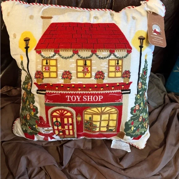 Toy Shop Embroidered Throw Pillow 20