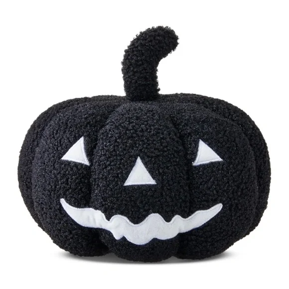 NWT. WAY TO CELEBRATE Black Plush Pumpkin Pillow